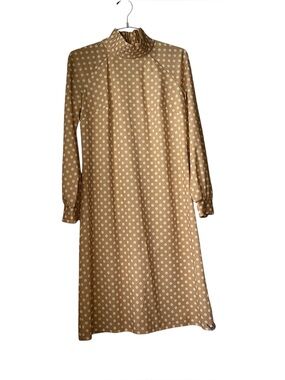 VINTAGE 1970s · Polka Dot Tan Dress Trends by Jerry Laurie